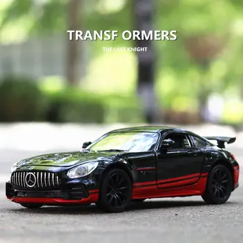 

New 1:32 model simulation child boy toy pull back Alloy Sports Car Sound Light Pull Back Toy Car For baby toys cars for bens gtr