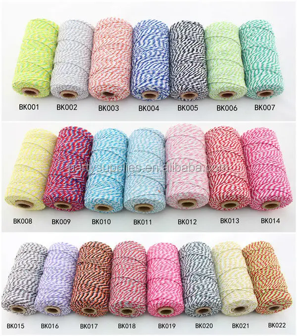 Free Shipping 15pcs Colored Bakers Twine 25 Colors to Choose From 100