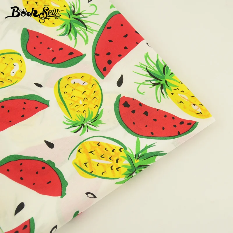 Booksew 100 Cotton Poplin Fabric Fat Quarter Pineapple Watermelon