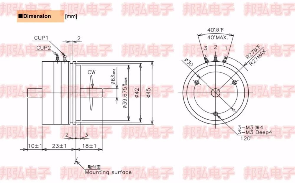 CPP45x2 green meter CPP45Bx2 precision conductive plastic potentiometer 1K 2K 5K 10K angle sensor 5