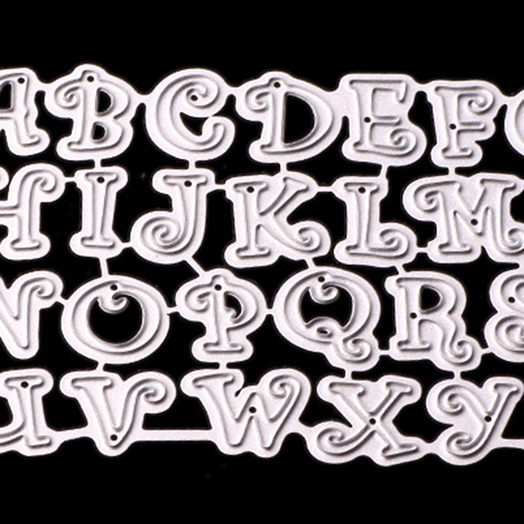 A To Z Alphabet Halloween Metal Cutting Dies Stencil Scrapbooking Paper Card Embossing Craft