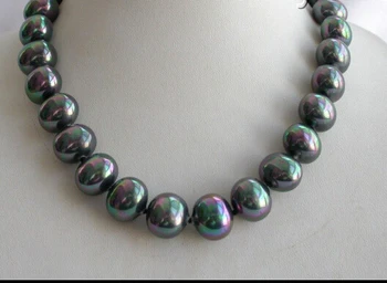 

RHJ0083 stunning big 15mm baroque black south sea shell pearl necklace 28% Discount (A0326)