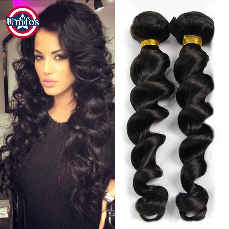 Unifos Brazilian Virgin Hair Loose Wave 2 Bundles Cheap 100