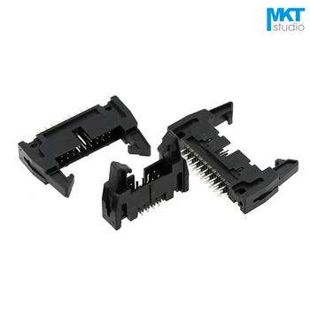 

100Pcs 2.54mm Pitch DC2 Male IDC Connector Socket Header ISP JTAG With Hook Horn 14P 16P 18P
