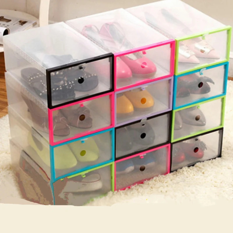 6pcs Diy Rectangle Thickening Increase Drawer Shoe Storage Box