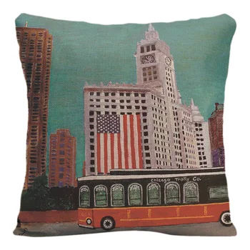 

Beautiful Eiffel Tower Cushion Cover Decorative Pillow For Sofa Car Cover Tree Building Pillow Case Linen Home Decor Pillowcase