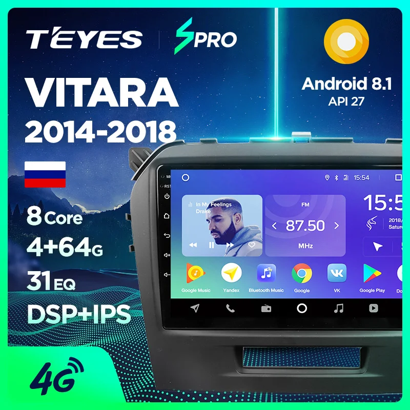 TEYES SPRO Штатное Головное устройство For Suzuki Vitara 4- GPS Android 8.1 aвтомагнитола магнитола автомагнитолы Андроид для Сузуки Витара аксессуары штатная магнитола автомобильная мультимедиа