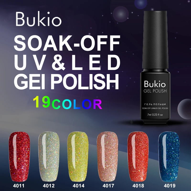 

Bukio Neon Gel Nail Polish 7ml 19 Colors Uv Led Nails Art Lot Permanent Enamel Gel Varnish Decorations Shine Nail Gel Lacquer