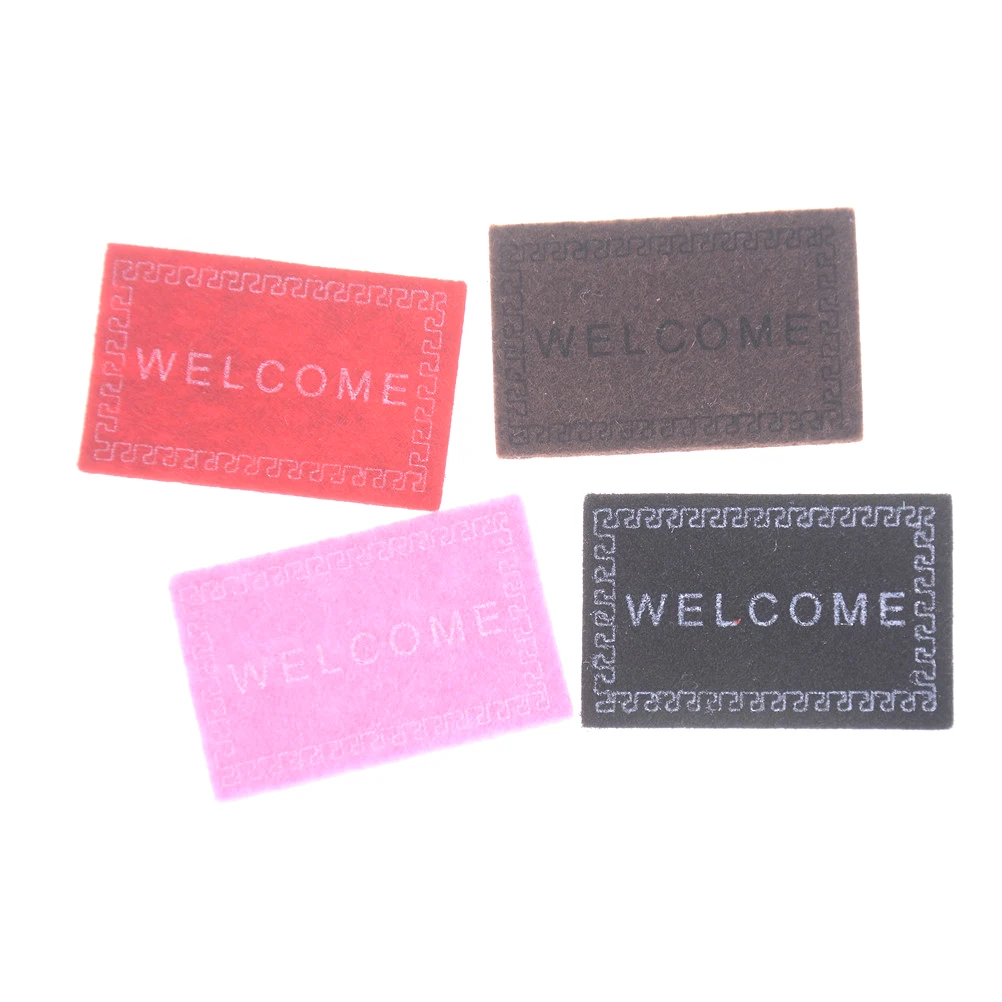 Dollhouse Miniature Welcome floor mat Carpet Rug*dollhouse accessories HI