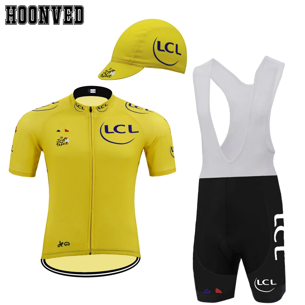 Новая команда человек ретро желтый Велоспорт футболка с коротким рукавом костюм велосипед Джерси нагрудник шорты 9D гель Pad Майо ciclismo hombre