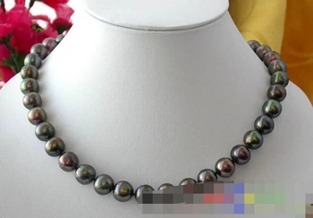 

02921 ROUND PEACOCK BLACK FRESHWATER PEARL NECKLACE