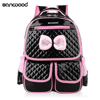

New Trendy Kid Girls Princess Backpack Cute Bowknot Faux Leather Book Storage School Bag