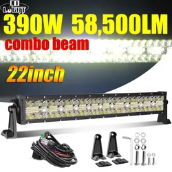 Со светом 22 "32" 42 "Offroad 4x4 Led бар 3-строк пятно подводный светодиод бар 12 V 24 V 390 W 585 W 780 W Подсветка для трактора Jeep ATV