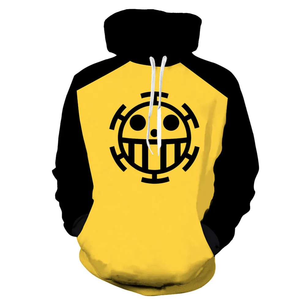 

3D Printing Trafalgar Law Cosplay Costume Casual Heart Pirates Pullover Zip up Hoodie Sweatshirt Unisex Halloween Cosplay Hoodie