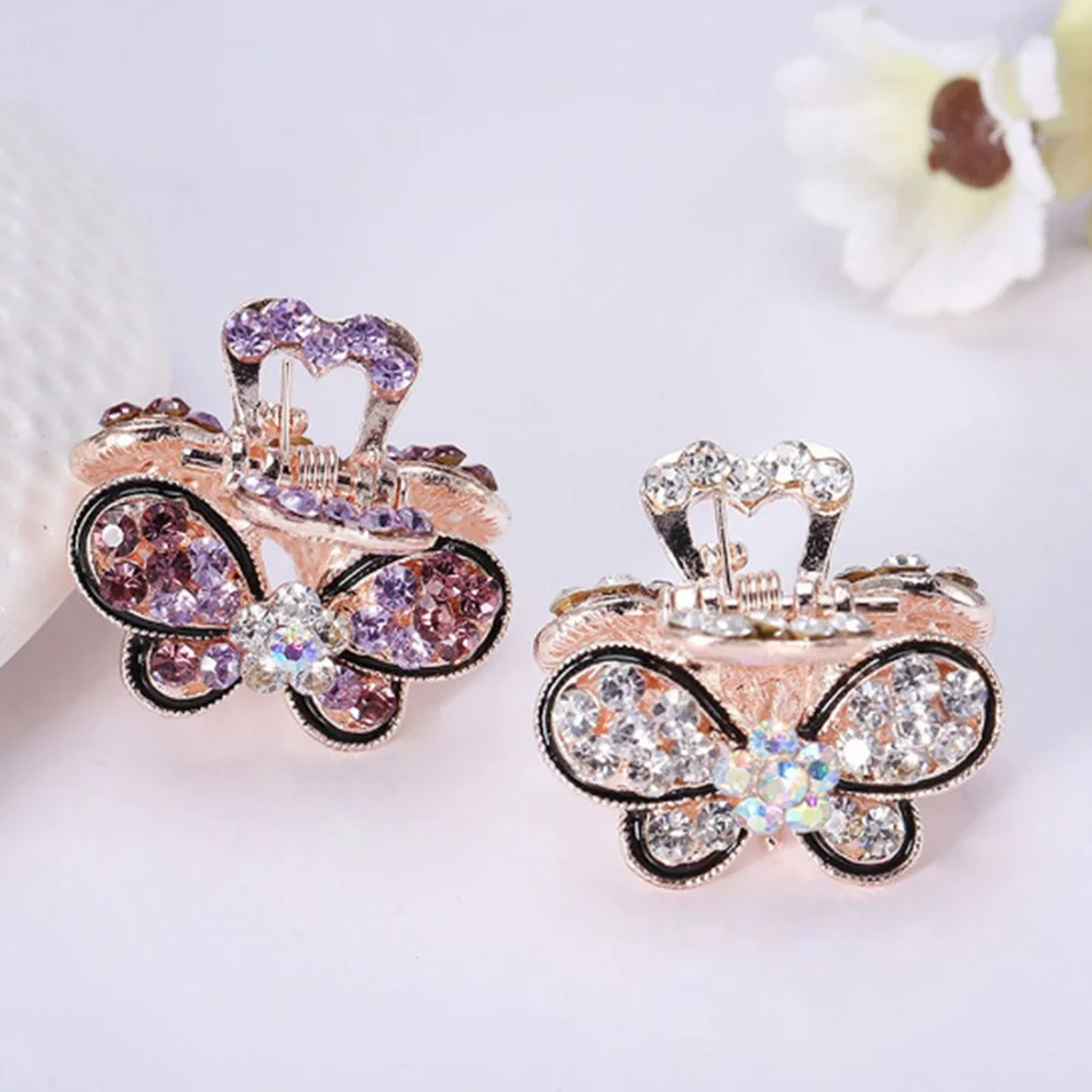 

1PC Women Retro Vintage Crystal Rhinestone Mini Butterfly Crown Hairpins Hair Claws Hair Clips Barrettes Hair Accessories