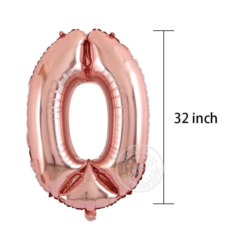 10 шт. 32 дюйма розовое золото цифровой Фольга Шарики ребенка на день Рождения гелием баллоны фестиваль свадебный Декор шаре надувные игрушки