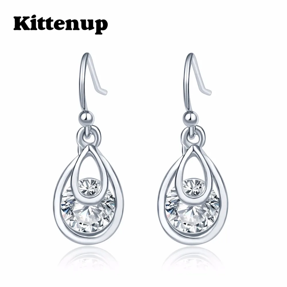 Kittenup Новая мода кубического циркония серьги капли воды для Для женщин подарки