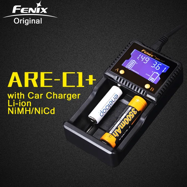 Original Fenix ARE-C1+ Intelligent Battery Charger Support AC DC Charging 2 Slots Smart Charger for Li-ion Ni-MH Ni-Cd 18650 AAA llt светильник сд ав сдсо 089 выход 1 5 часа ni cd ac dc