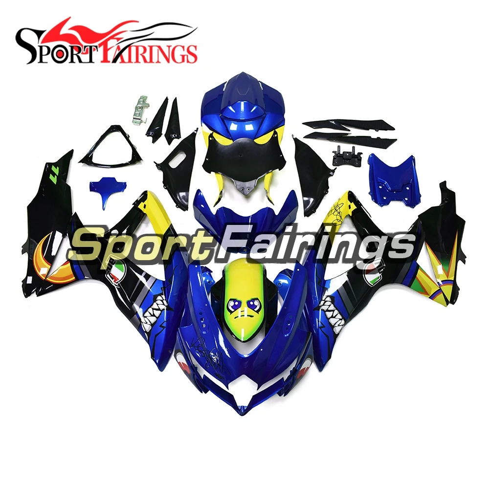 

Shark Complete Fairings For Suzuki GSXR600 750 K8 08 09 2008 2009 2010 ABS Motorcycle Fairing Kit Customized Blue Yellow New