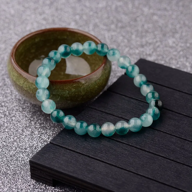 DOUVEI этнический женский браслет с натуральным зеленым камнем, винтажный очаровательный эластичный фиолетовый браслет, ювелирные изделия для мужчин, подарок AB328