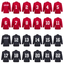 Черный хоккейные рубашки для тренировок с задними номерами(пожалуйста, оставьте Примечание для задних номеров, если нет примечания, вышлю#1