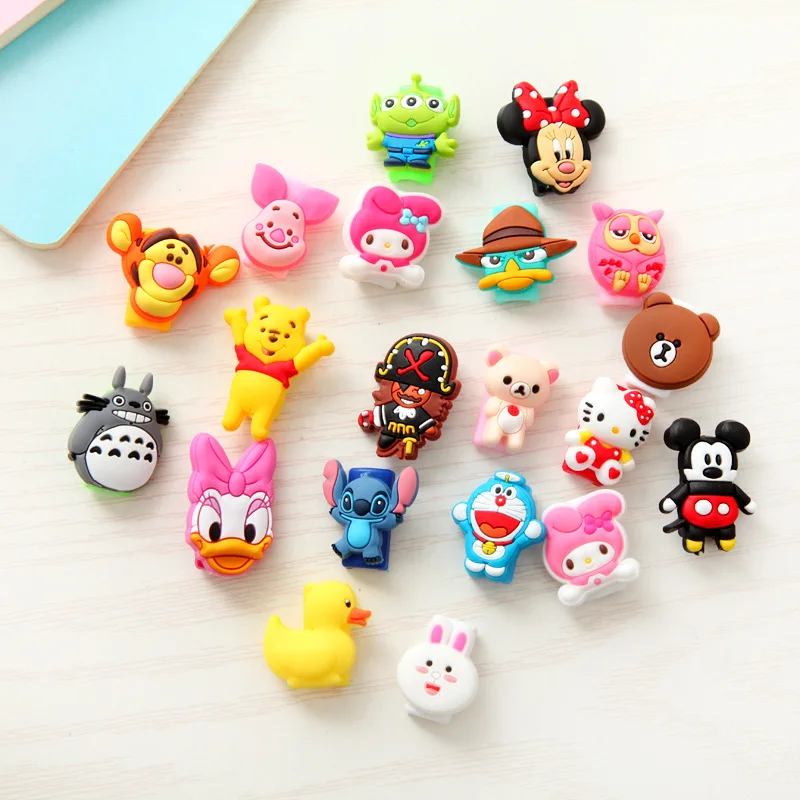 

100pcs Lovely Cartoon USB Charger Cable Earphone Cable Protector For iphone 5 5s 6 7 Headphone cable saver Protection