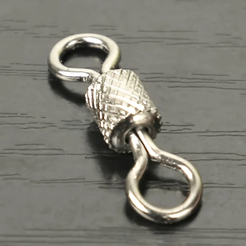 

50PCS 1/3/8 # Ball Bearing Fishing Ball Bearing Swivel Solid Rings Fishing Connector Length Ocean Fishing Boat Hooks with safety
