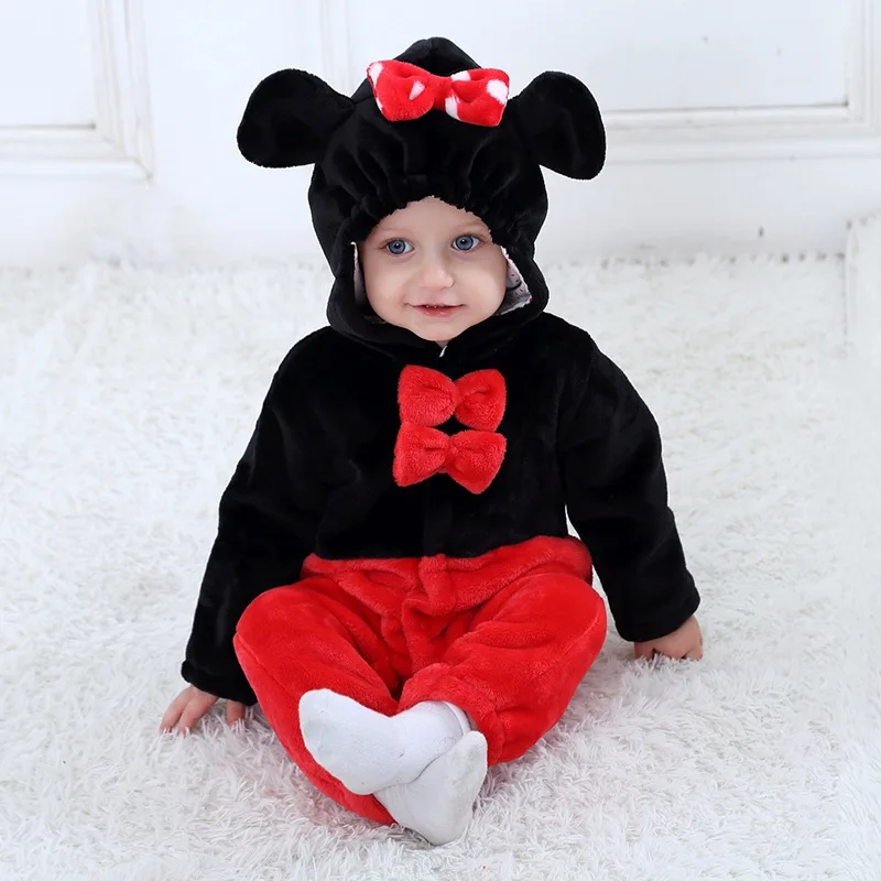 

Spring 2019 New Flannel fleece baby romper newborn girl baby clothing infant Girls Rompers cartoon style Cosplay Infantil