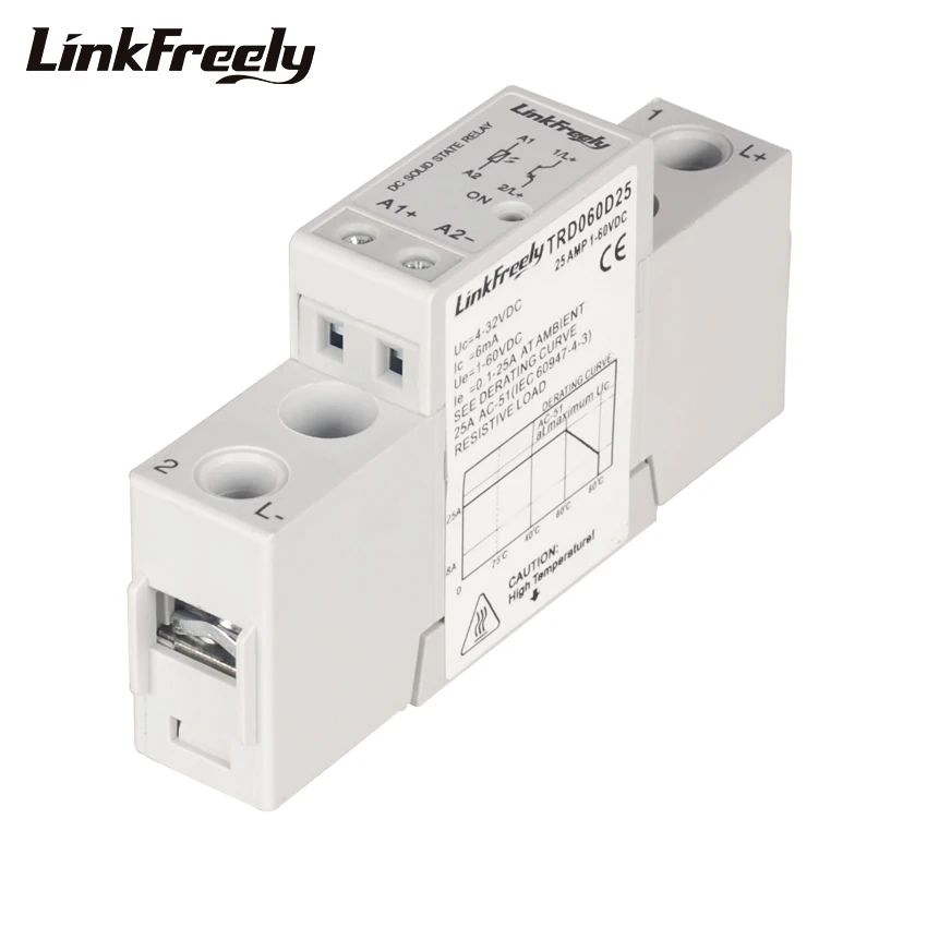 

TRD060D25 Miniature Smart SSR Solid State Relay Module & Board DC DC 25A 1-60VDC Out 5V 12V 24V 32VDC In Power Relay Switch