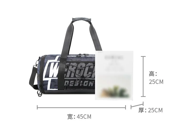 Новая мода цилиндрическая спортивная сумка мужская тренировочная портативная упаковка шикарная трендовая сумка через плечо практичная