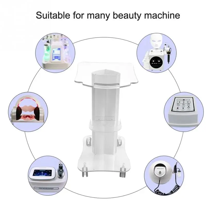 

Plexiglass Plexiglass + Aluminum Alloy Beauty Salon Trolley Salon Use Pedestal Rolling Cart Wheel Aluminum Stand Beauty Tools