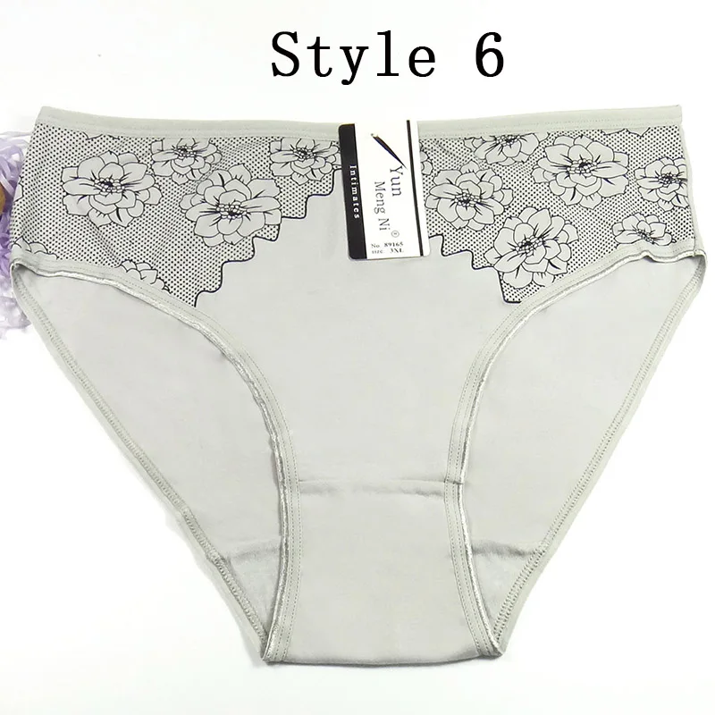 Style 6 1 шт., XXL, XXXL, 4XL размера плюс, трусики, Мягкое хлопковое нижнее белье, трусы большого размера, милые, модные, эластичные, удобные, дышащие - Цвет: Style 6