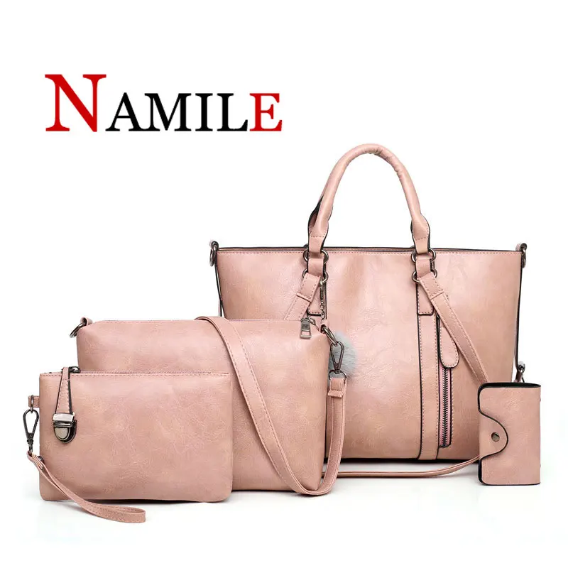 

Fashion elegant women's bag 4 / set composite bag handbag lady shoulder bag female handbag large capacity ladies Messenger bag