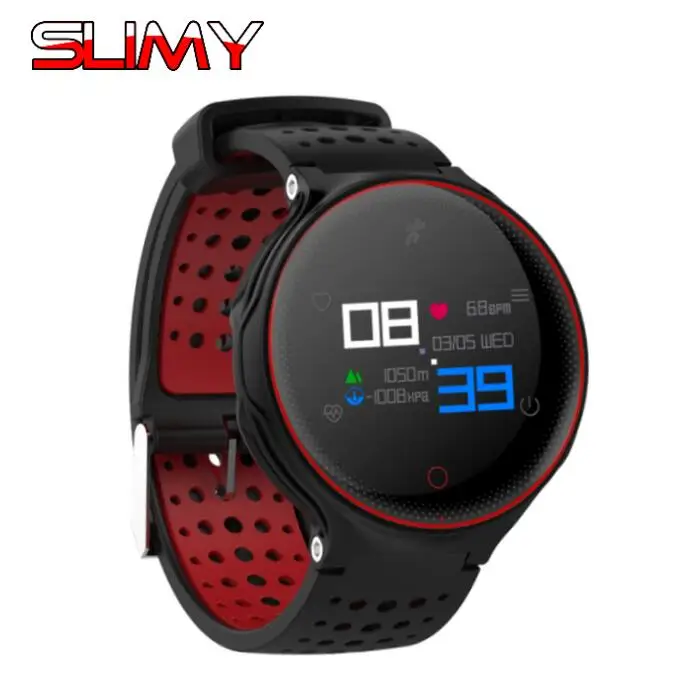 Slimy IP68 Водонепроницаемые плавательные Смарт-часы для мужчин и женщин X2 Plus спортивные Смарт-часы с монитором артериального давления сердечного ритма - Цвет: Black Red