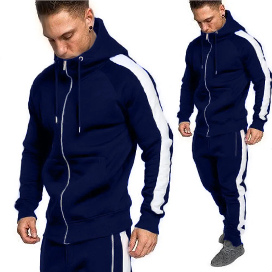 ZOGAA 2019 мужская верхняя спортивная одежда толстовки на молнии наборы спортивной одежды мужские кофты кардиган мужской комплект одежды
