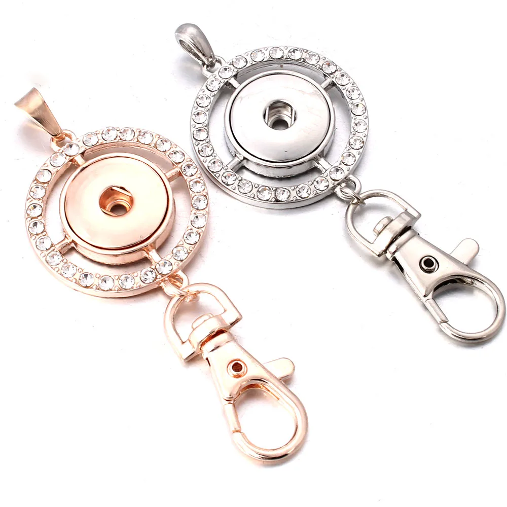 

Hot Sale Top Popular Fashion Metal Rose Gold Key Chains 18mm Snap Button Keychain Snap Jewelry For Men Women 20 Styles Key Rings