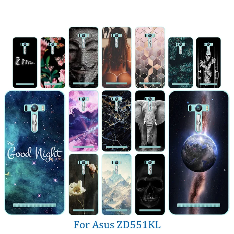 Чехол для телефона 5 дюймов Asus Zenfone Selfie ZD551KL Мягкий силиконовый чехол с рисунком