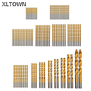 

Xltown 99pcs HSS Twist Drill Bit Set 1.5-10mm with Titanium Coated Surface 1.5-10mm Metal Drilling for Wood Power Tools
