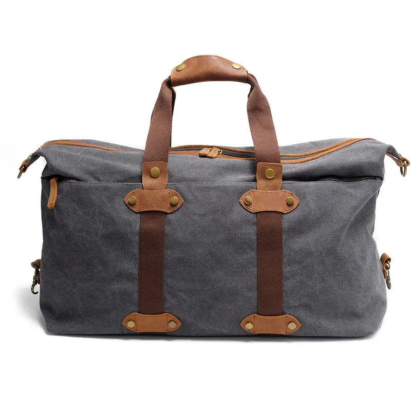 

Canvas bags European and American Vintage Leather traveling bags single shoulder straddle handbags with large capacity leather