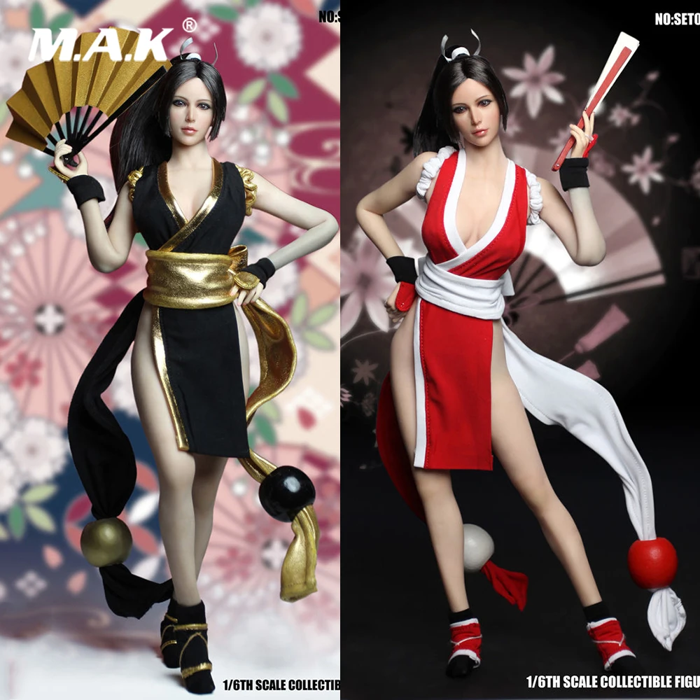 

SET012A/B 1/6 King of Fighters Goddess Mai Shiranui Dress Suit & Head Sculpt Red/Black Colors for 12" Collectible Action Figure