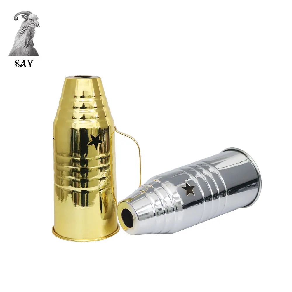 

SY 1PC High 25cm Gold Hookah Metal Cover Head Windproof Integration Windshield Hookah Narguile Shisha Bowl Accessories