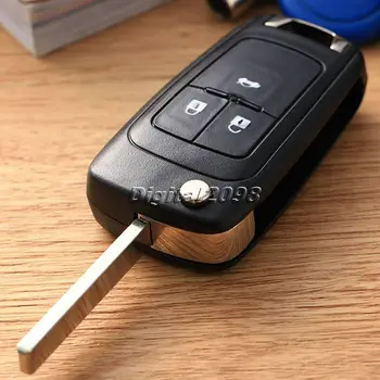 

Yetaha 3 Buttons Flip Folding Remote Key Shell Fob Uncut Blade For Chevrole Cruze Aveo Replacement Smart Car Key Case Cover