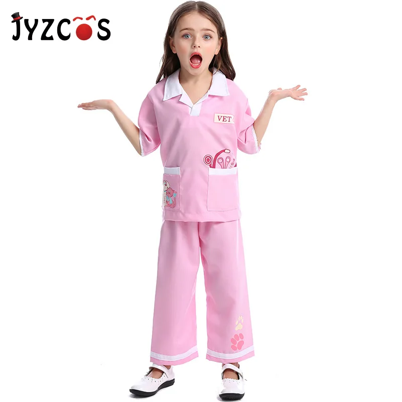 

JYZCOS Medical Staffs Cosplay Costume for Girls Veterinarian Costume Halloween Costumes for Kids Party Carnival Costumes