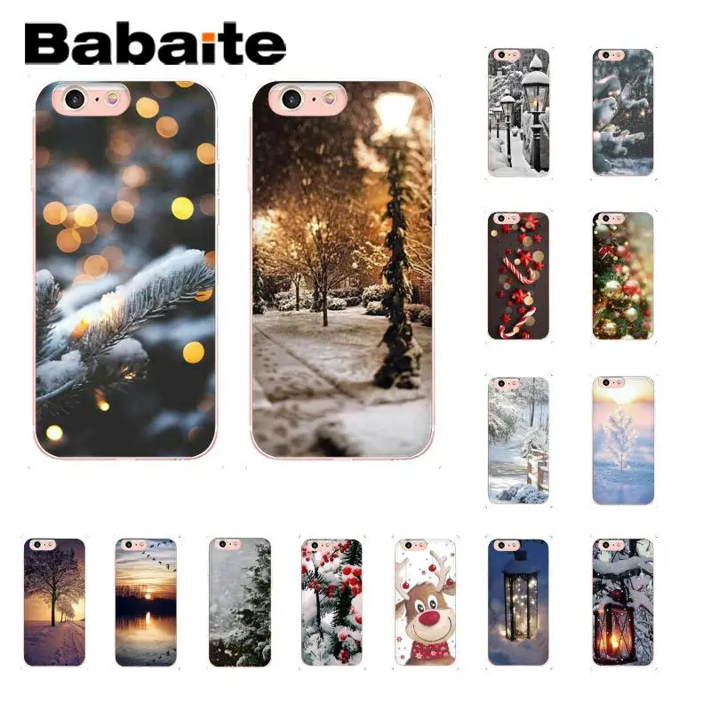 

Babaite Landscape Winter Light Snow Christmas DIY Painted Phone Case for iPhone 8 7 6 6S Plus X XS MAX 5 5S SE XR 10 Cover