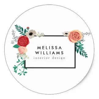 

3.8cm Vintage Modern Floral Motif Personalized Stickers
