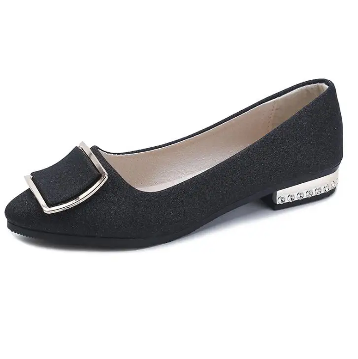 

Women Shoes Spring Low Heel Flat Shoes Women Loafers Ballet Flats Sequin Shoes Casual Pointed Toe Shallow Mouth Single Shoes