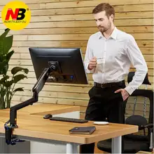 NB F90A Full Motion 22-32 inch Screen Monitor Holder Mechanical Spring Long Arm LED LCD Monitor Mount Support with 2 USB Ports