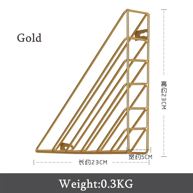 Лидер продаж геометрические украшения стены гладить рамки висит стойки дисплей Многофункциональный ящик для хранения проволочная сетка металлическая настенная полка - Цвет: Gold