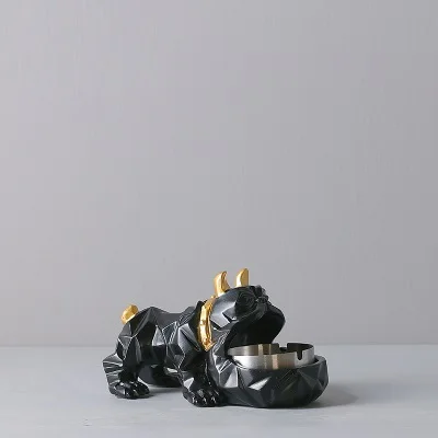 Скандинавская креативная личность пепельница для собак модный тренд бульдог многофункциональное украшение для гостиной украшения дома R749 - Цвет: Черный