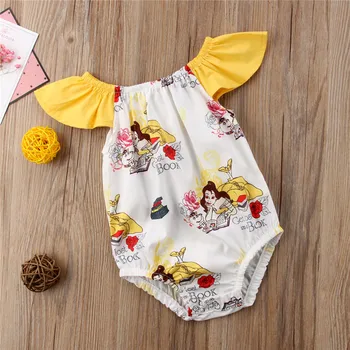 

Cartoon Snow White Ruffles Newborn Kids Baby Girl Romper Tops Clothing Summer Children Infant Jumpsuit Costume